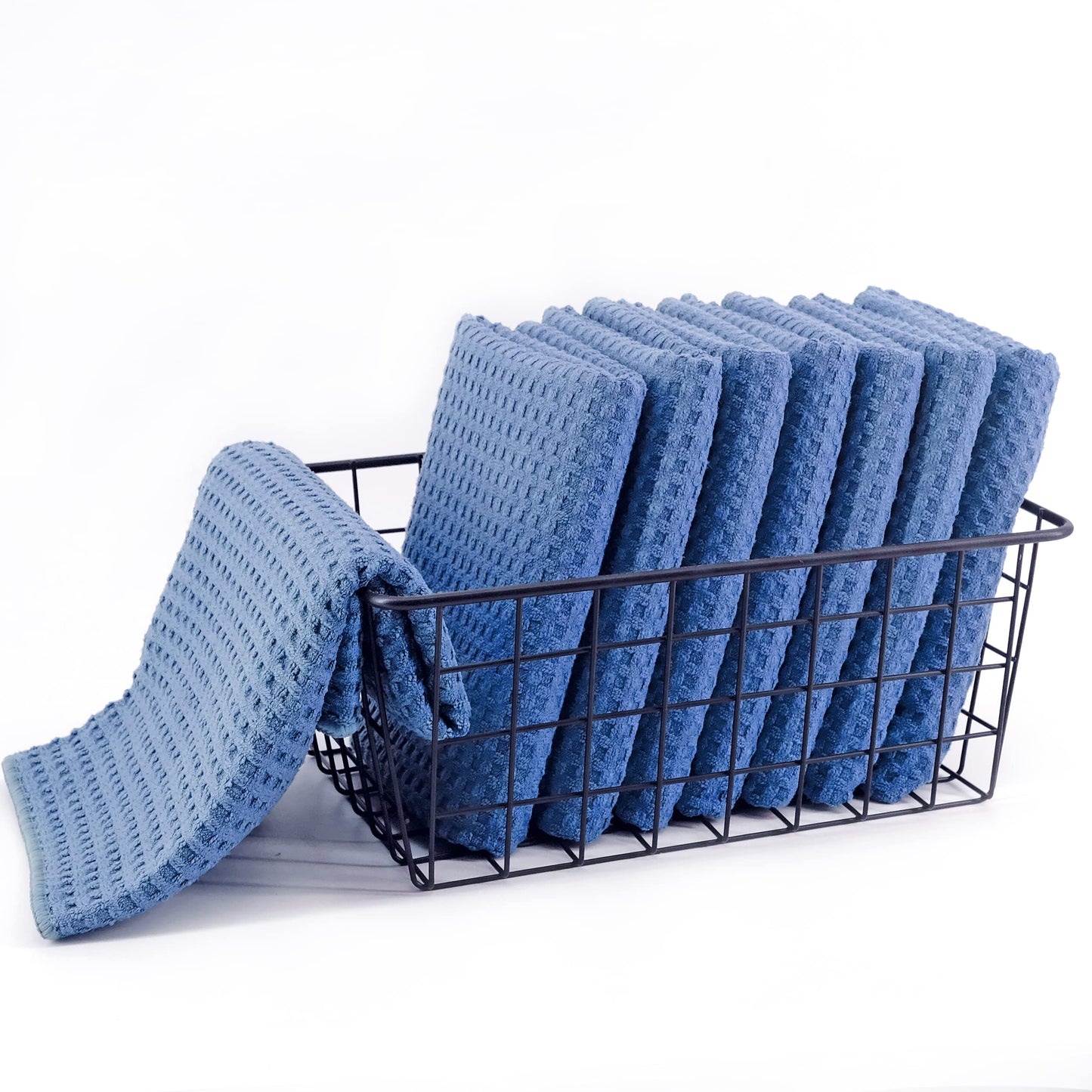 Ultra Premium Microfiber Kitchen Dish Hand Towel Waffle Weave, 8 Pack