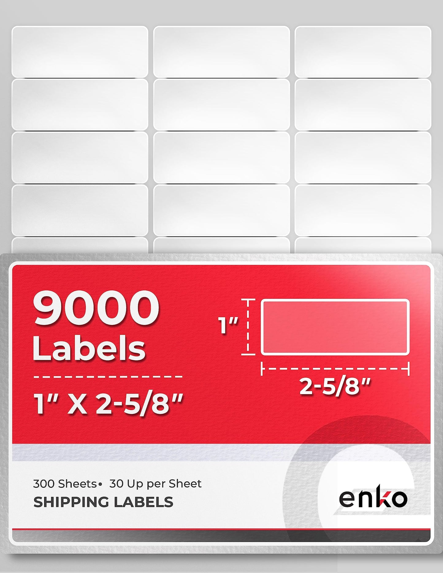 1 x 2-5/8 Inch 30 Up Return Mailing Address Labels White Printable FBA Labels (100 Sheets, 3000 Labels)