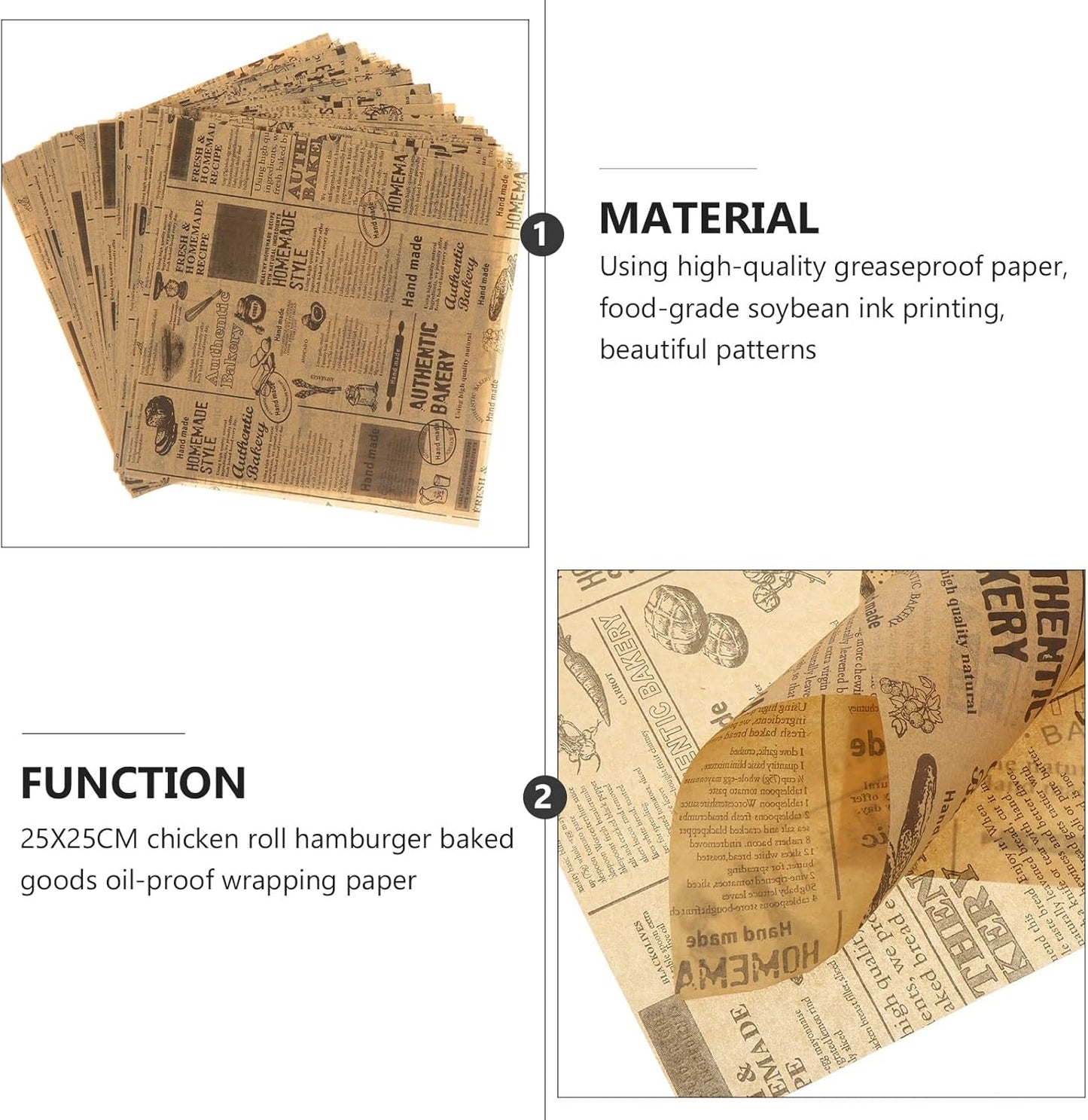 100 Sheets Newsprint Deli Paper, Sandwich Wrapping Papers 15x11 Inches