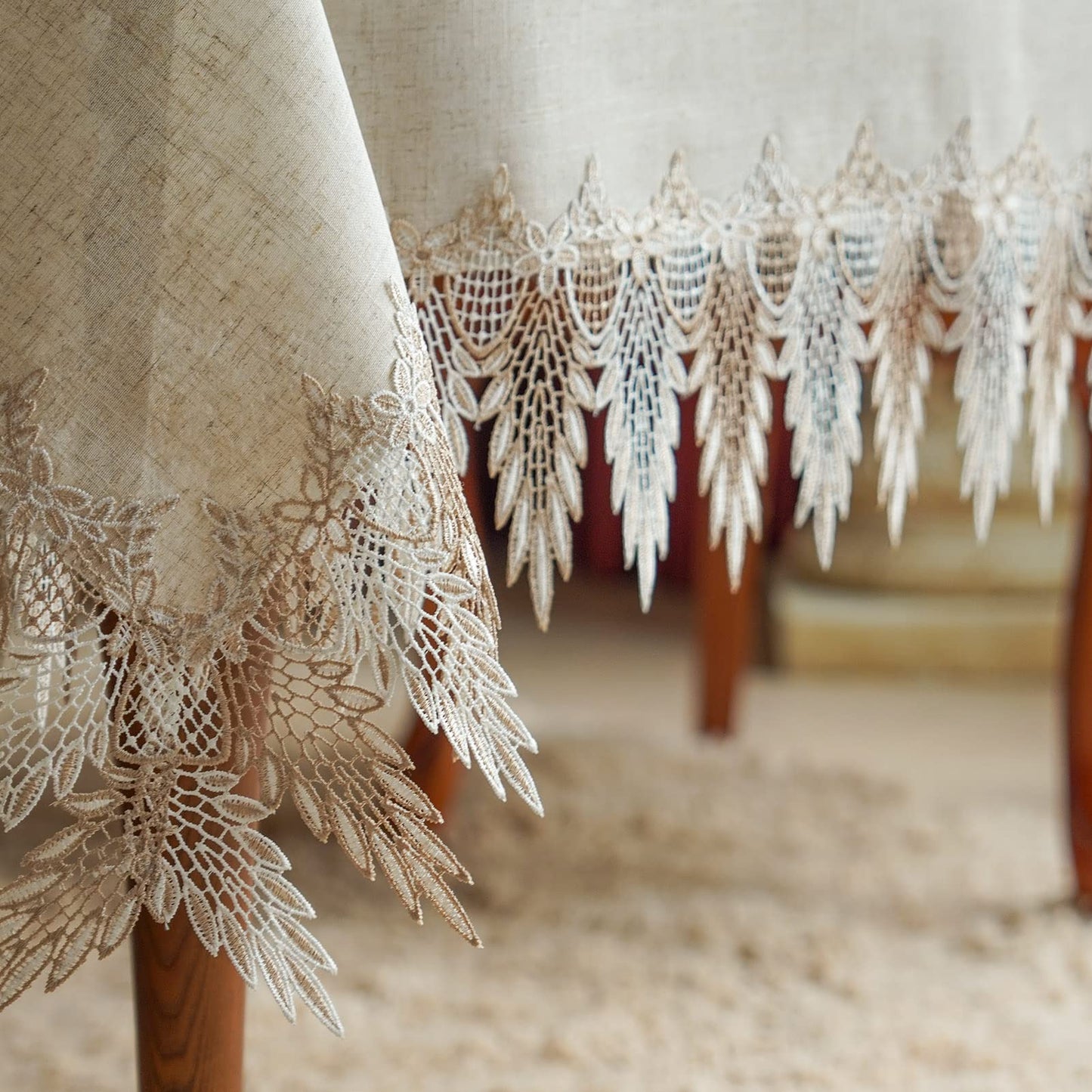 Lace Table Cloths Rectangle Fall Antique Flower Decor Macrame