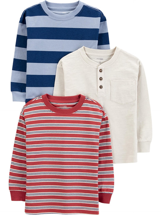 Simple Joys by Carter's boys 3-pack Long Sleeve Shirts