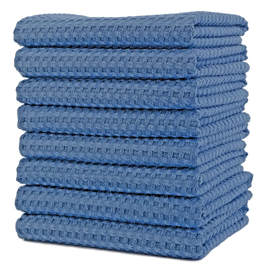 Ultra Premium Microfiber Kitchen Dish Hand Towel Waffle Weave, 8 Pack