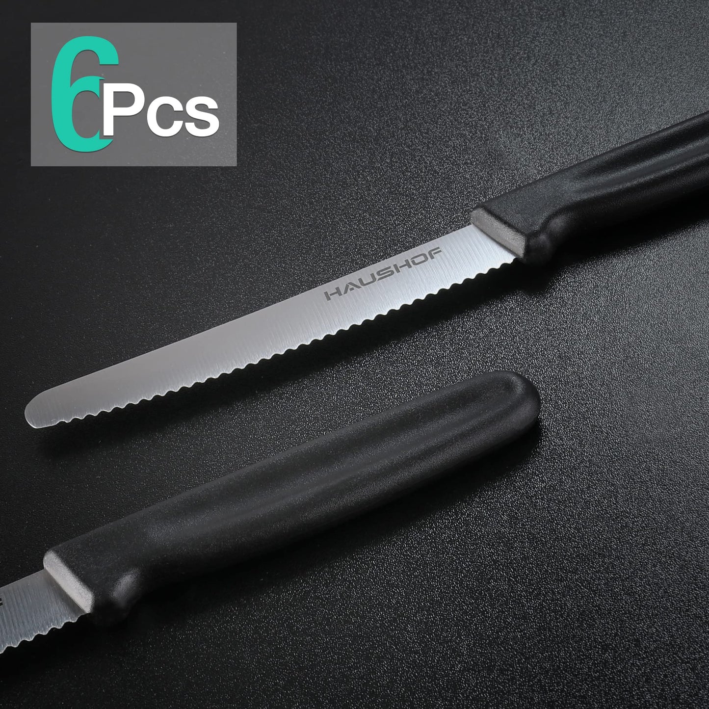 HAUSHOF Serrated Steak Knives Set of 4