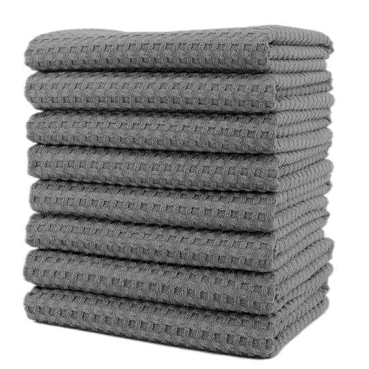 Ultra Premium Microfiber Kitchen Dish Hand Towel Waffle Weave, 8 Pack