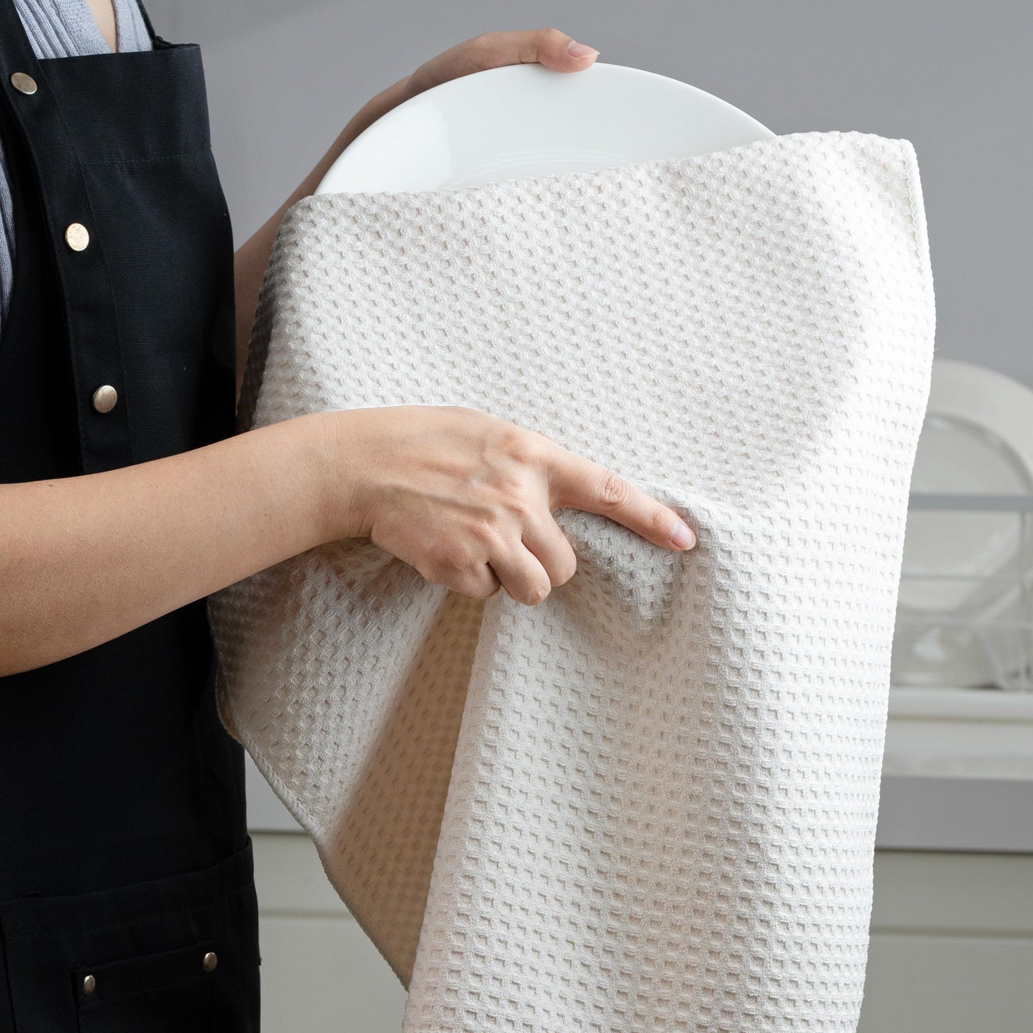 Ultra Premium Microfiber Kitchen Dish Hand Towel Waffle Weave, 8 Pack